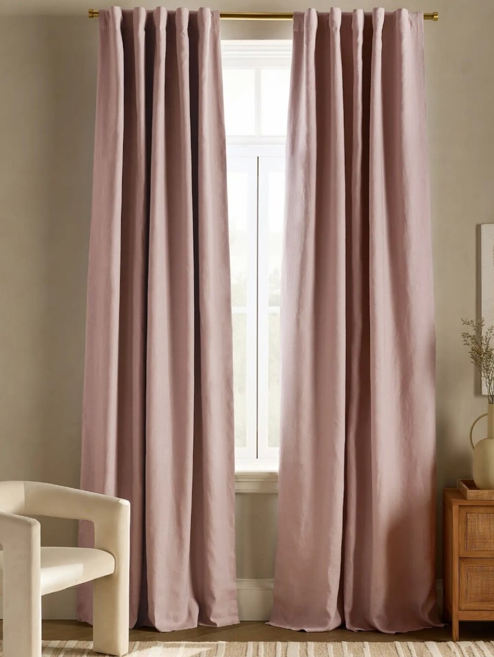 European Linen Room Darkening Curtain - Single Panel- NWT - 48X96